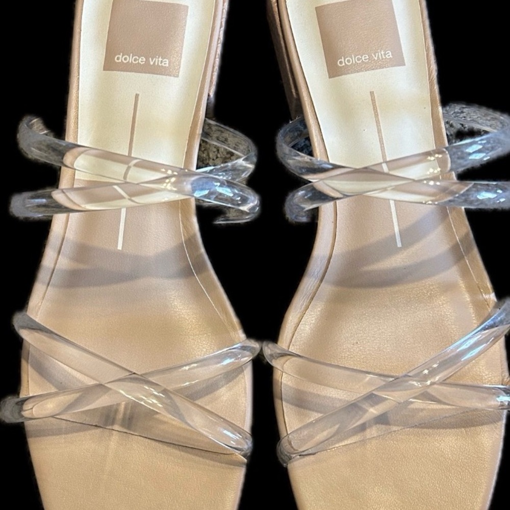Dolce Vita Patsi clear criss cross strap flat sandals NWOT - Picture 5 of 7